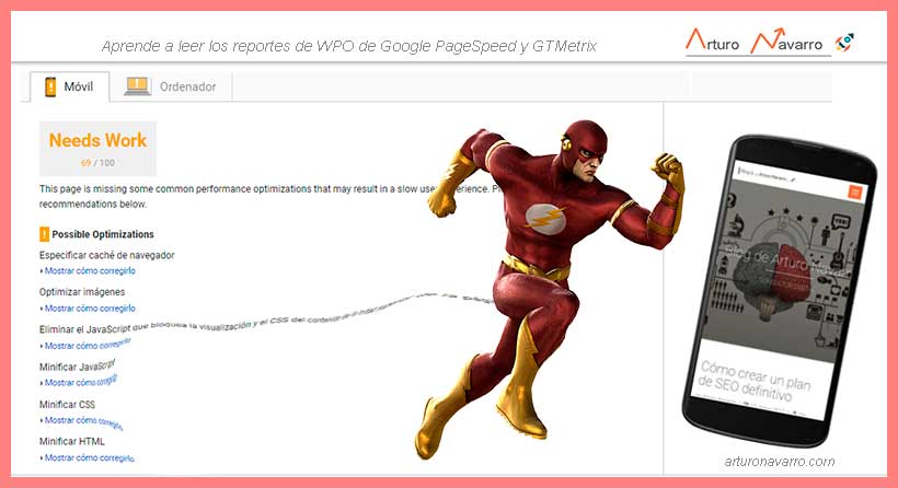Cómo leer los reportes de velocidad de carga de PageSpeed y GTMetrix