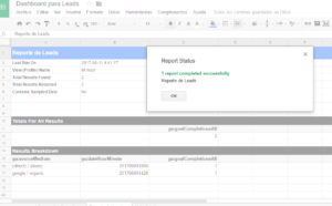 Reporte de Analytics generado