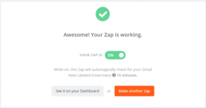 Zap listo de Google Sheets y gmail