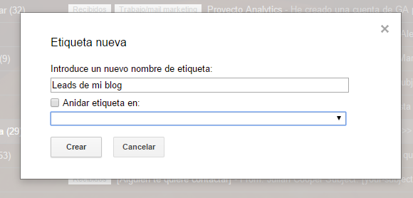 etiqueta gmail para zapier y google sheets