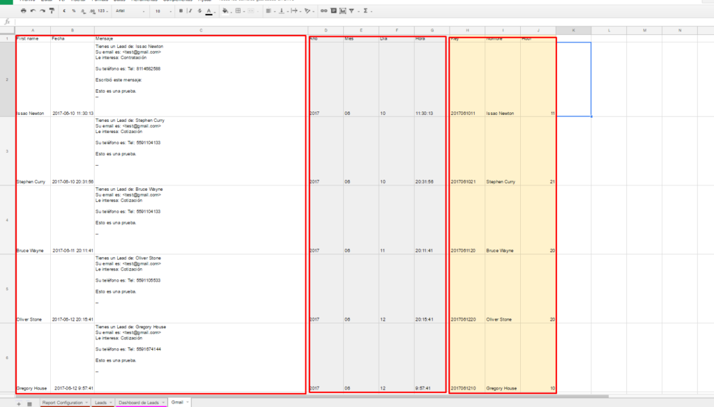zapier exportacion de datos a google sheets